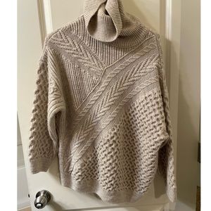 Topshop Mix Cable Turtleneck Sweater
